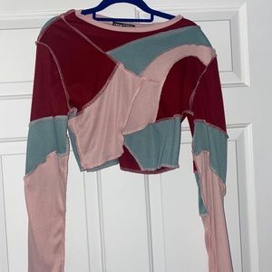 Stitch Rib-Knit Colorblock Tee